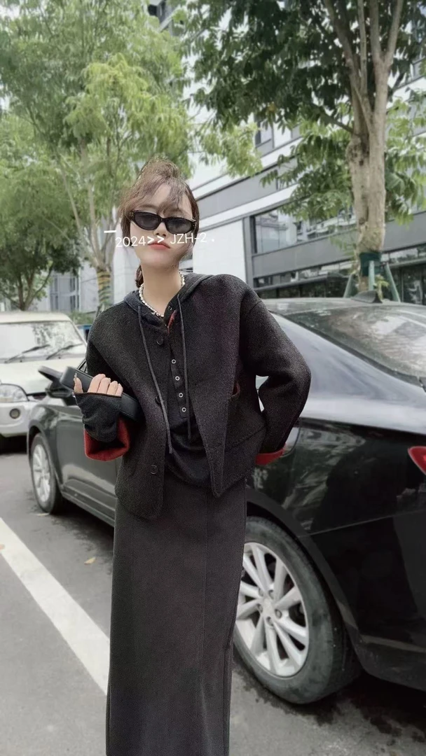 100羊毛秋冬手工定制短款气质双面呢小个子毛呢外套9837