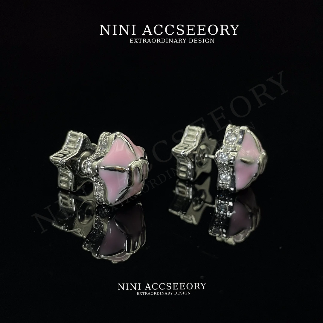 『粉闪星星』甜美轻奢仙女百搭小众手工耳钉