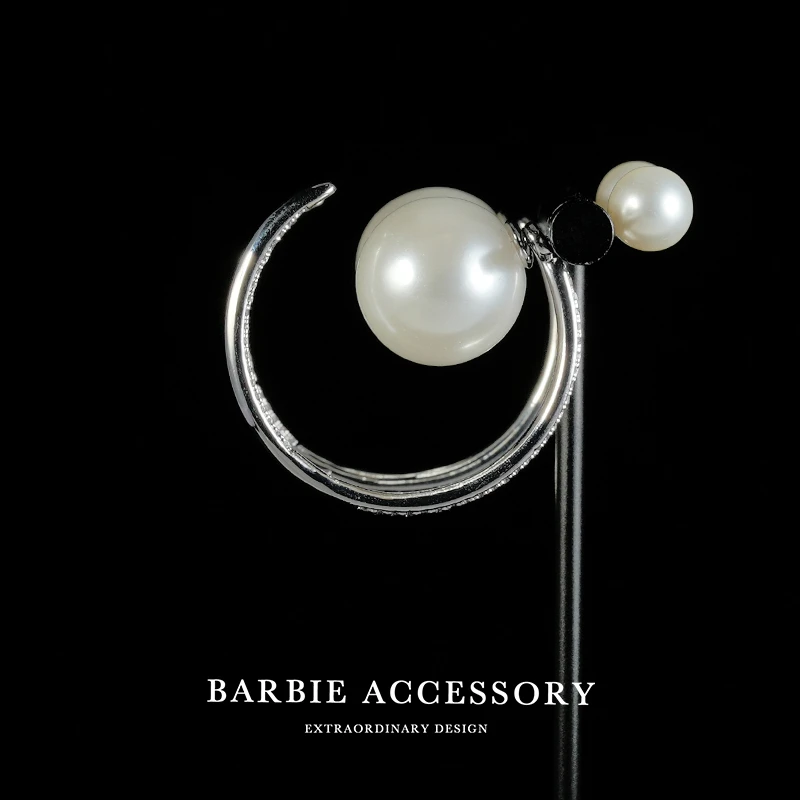 银河少女宇宙环绕轻奢设计感NIN个性戴法水中月法式耳圈耳钉