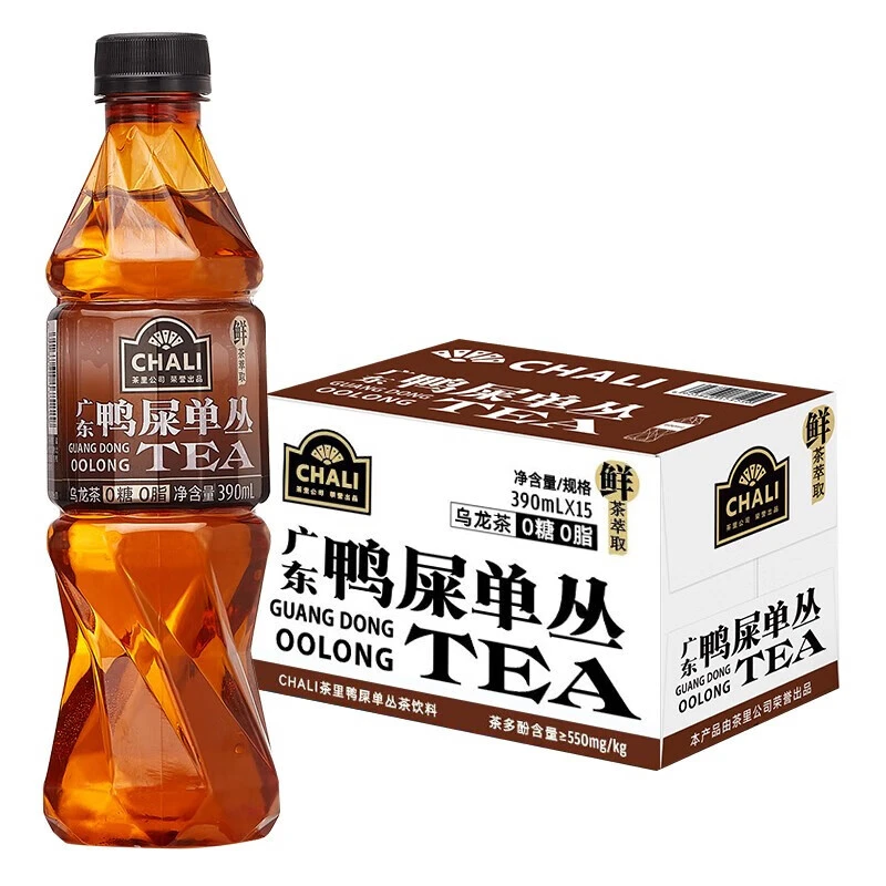 CHALI「肖战推荐」茶里鸭屎香单丛茶饮料390ml×15瓶0糖0脂乌龙茶