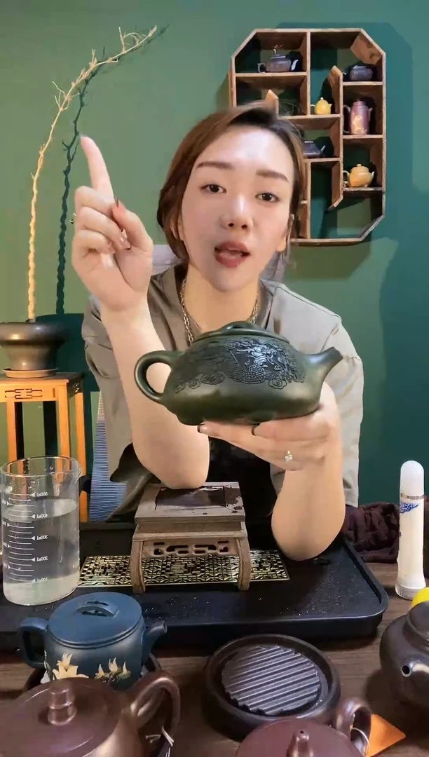 【闪购商品】紫砂茶壶吴小卫翡翠绿泥龙凤呈祥凤鸣景舟石瓢(婷）