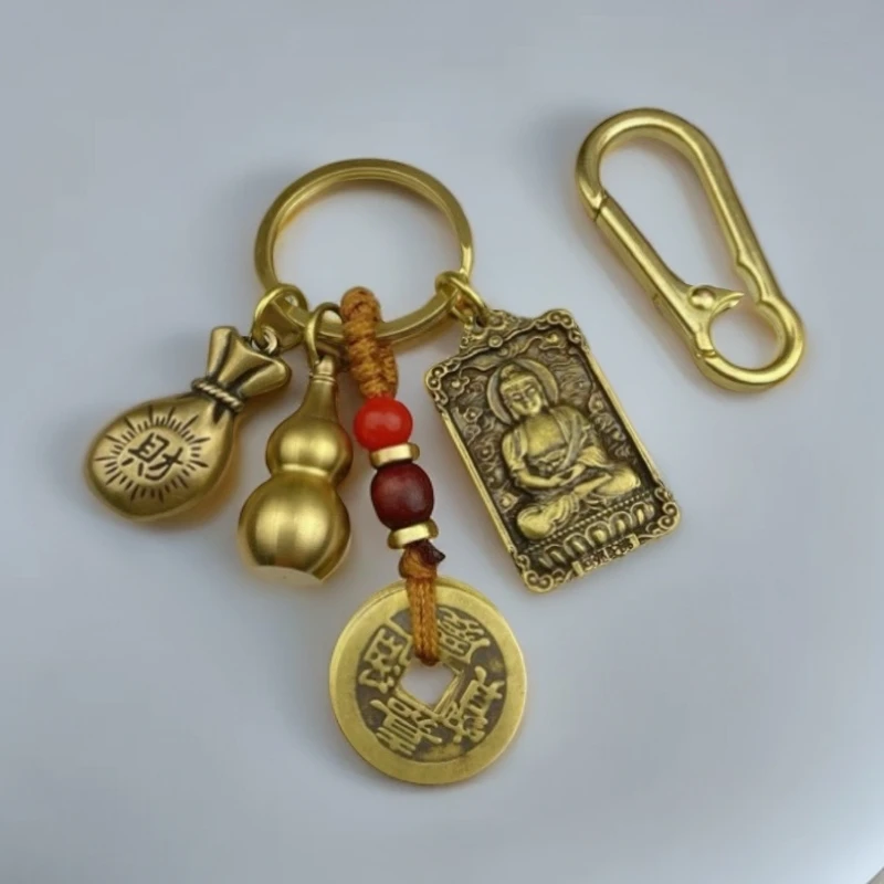 【老师推荐】十二生肖铜葫芦创意钥匙扣挂件