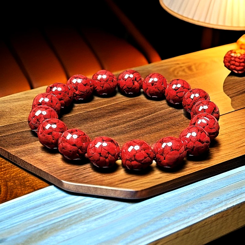 天然辰砂晶体砂手链-多样性发其一