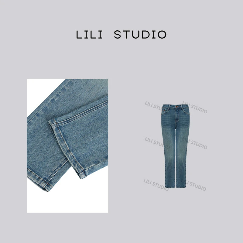 「秋日叙事」不理理秋季新款女装休闲牛仔长裤子女