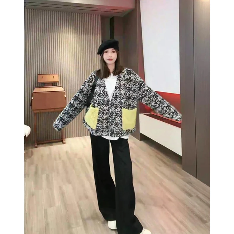 PCNY「一路生花」不理理秋冬季新款复古小众小香风花色外套上衣女