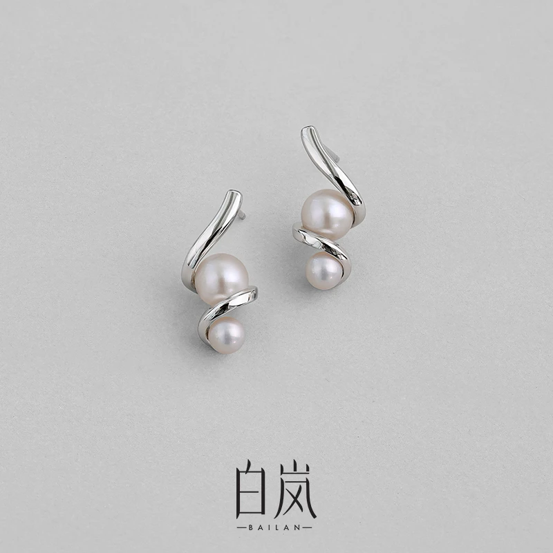 白岚垂蔓耳钉女设计感925银新款珠宝珍珠耳环气质时尚轻奢ED4227