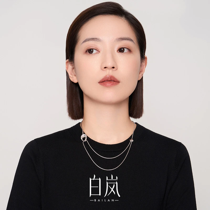 坠链均925银 白岚流光可调节项链女925银新款叠戴毛衣链XL4030