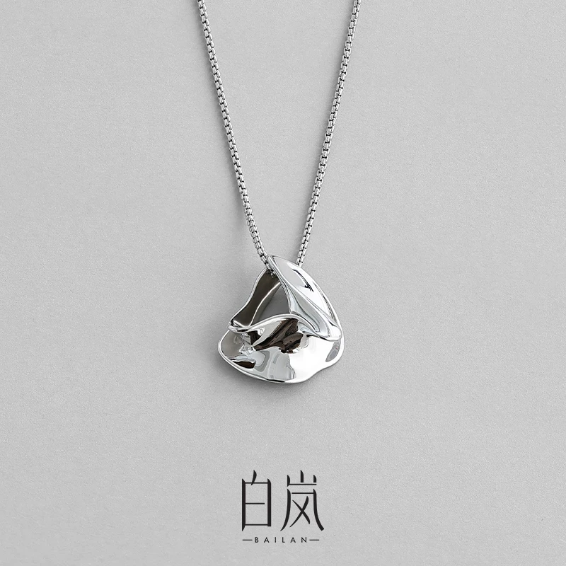 坠链均925银 白岚立体缎带项链女新款轻奢时尚小众毛衣链潮XL3264