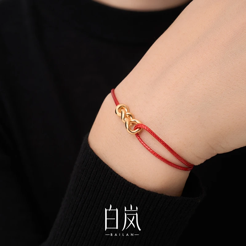 925银手链 白岚如意结红绳手链本命年新款红蜡绳小众简约SL1945