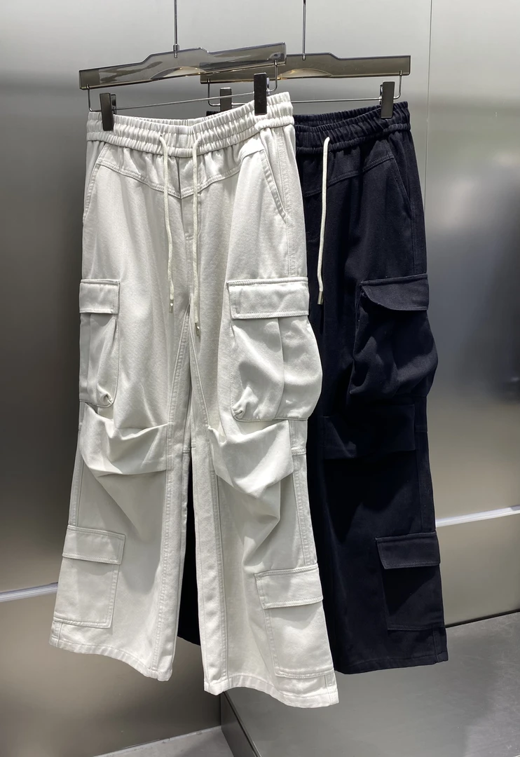 T1163/B4重磅洗水美潮牛仔工装直筒裤