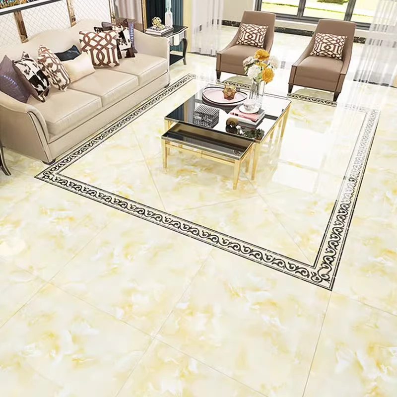 新款暖色系祥云玉石瓷砖800*800暖黄色客餐厅酒店KTV大理石地砖