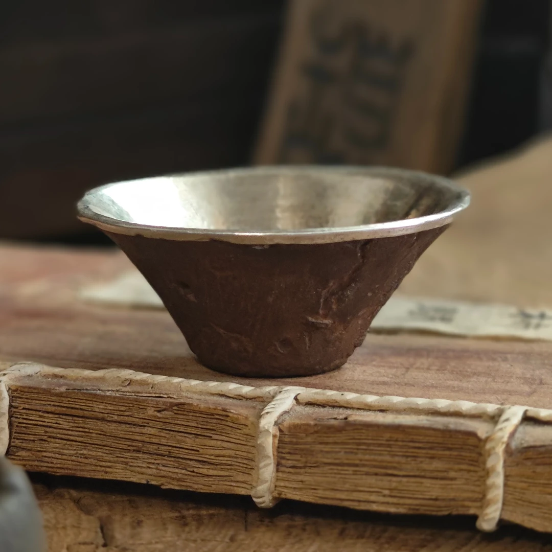 【复烧包银杯】全手工，复古，品茗杯，创意，斗笠杯紫砂