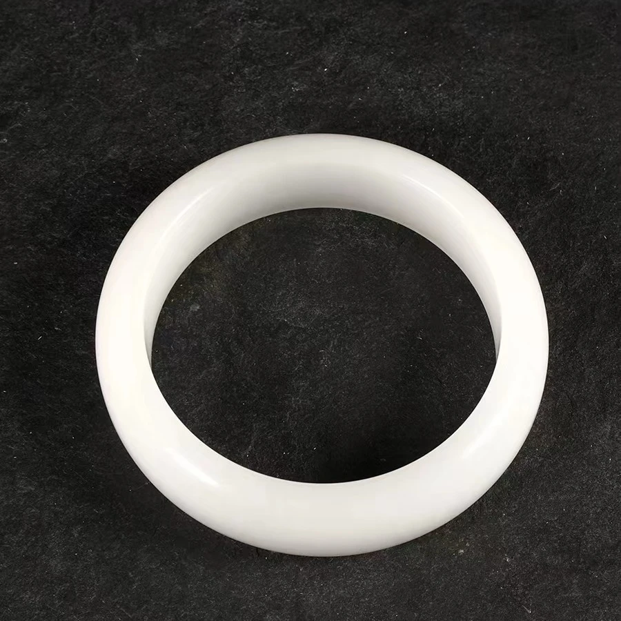 新疆天然玉石手镯/带证书送礼盒 白色金丝玉
