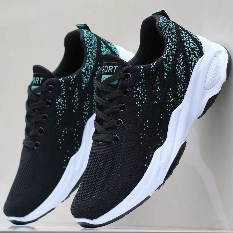 2024年男鞋秋季新款透气薄款网面鞋防臭运动跑步鞋男士增高鞋厚底