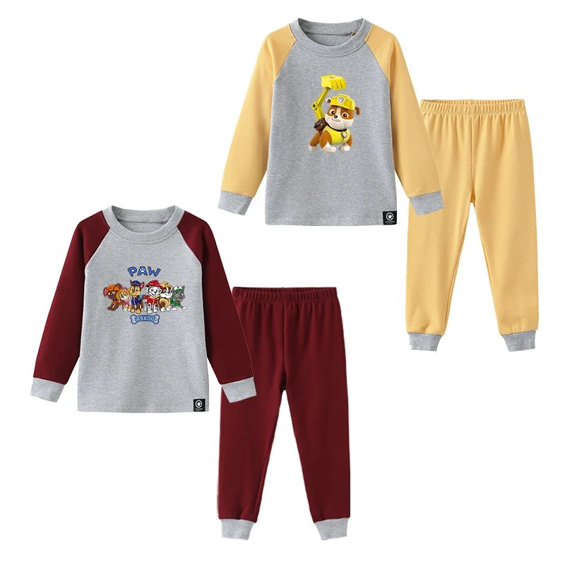 宝宝汪汪队儿童内衣套装儿童卡通居家服小童秋冬上衣裤子两件套