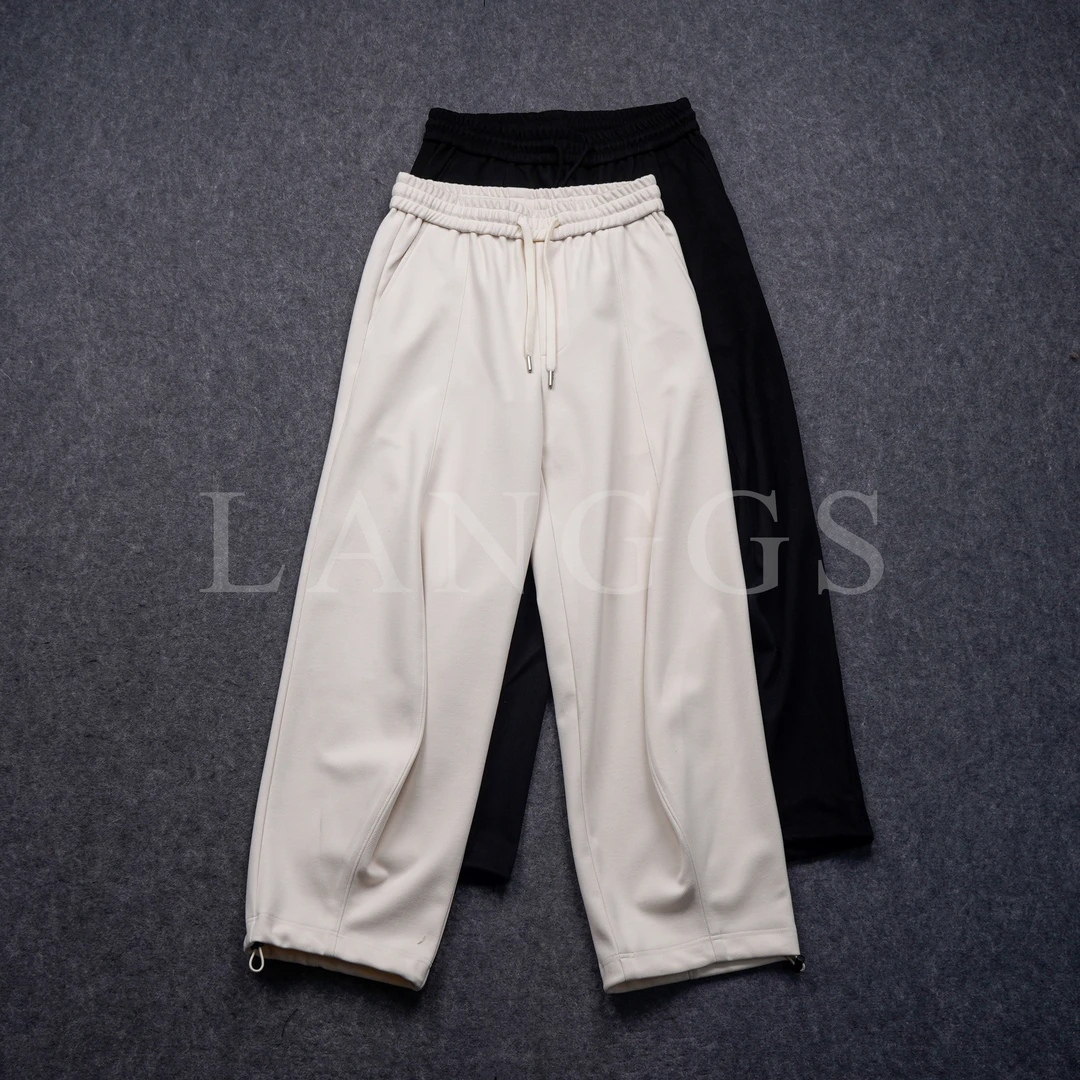 LANGGS&浪叔 秋季中厚款休闲裤休闲百搭基础弯刀裤-FW4502