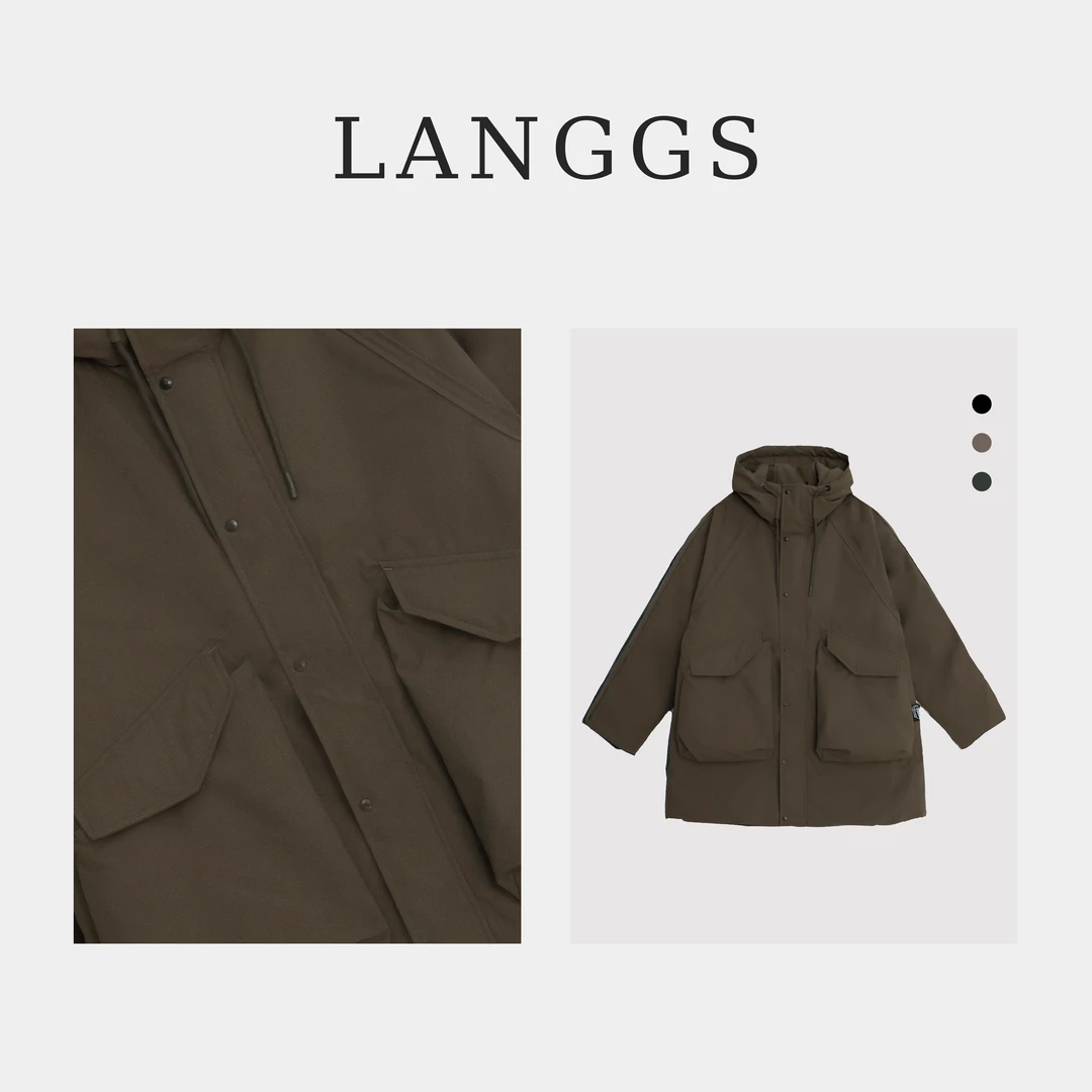 LANGGS&浪叔 冬季2023新款白鸭绒羽绒服男女加厚羽绒外套-M32293E