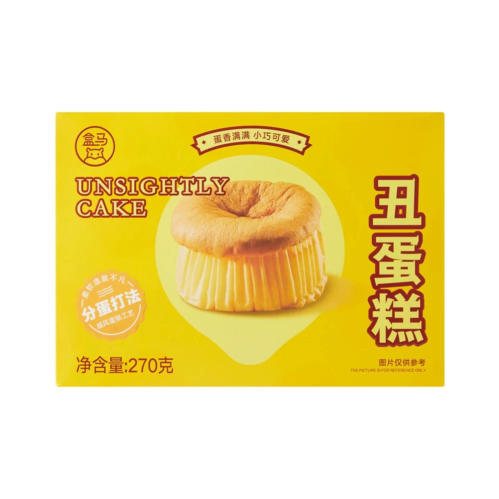 盒马丑蛋糕270g盒装细腻绵软戚风工艺分蛋打法网红爆款独立小包装
