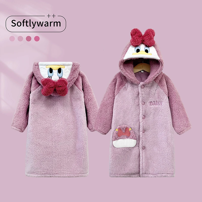 【冬季保暖男女童睡袍】6-12岁女童睡袍男孩家居服秋冬天中大童睡衣