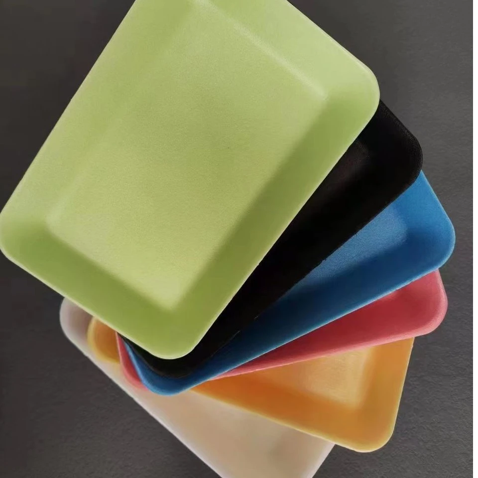 长方形加厚彩色水果泡沫托盘