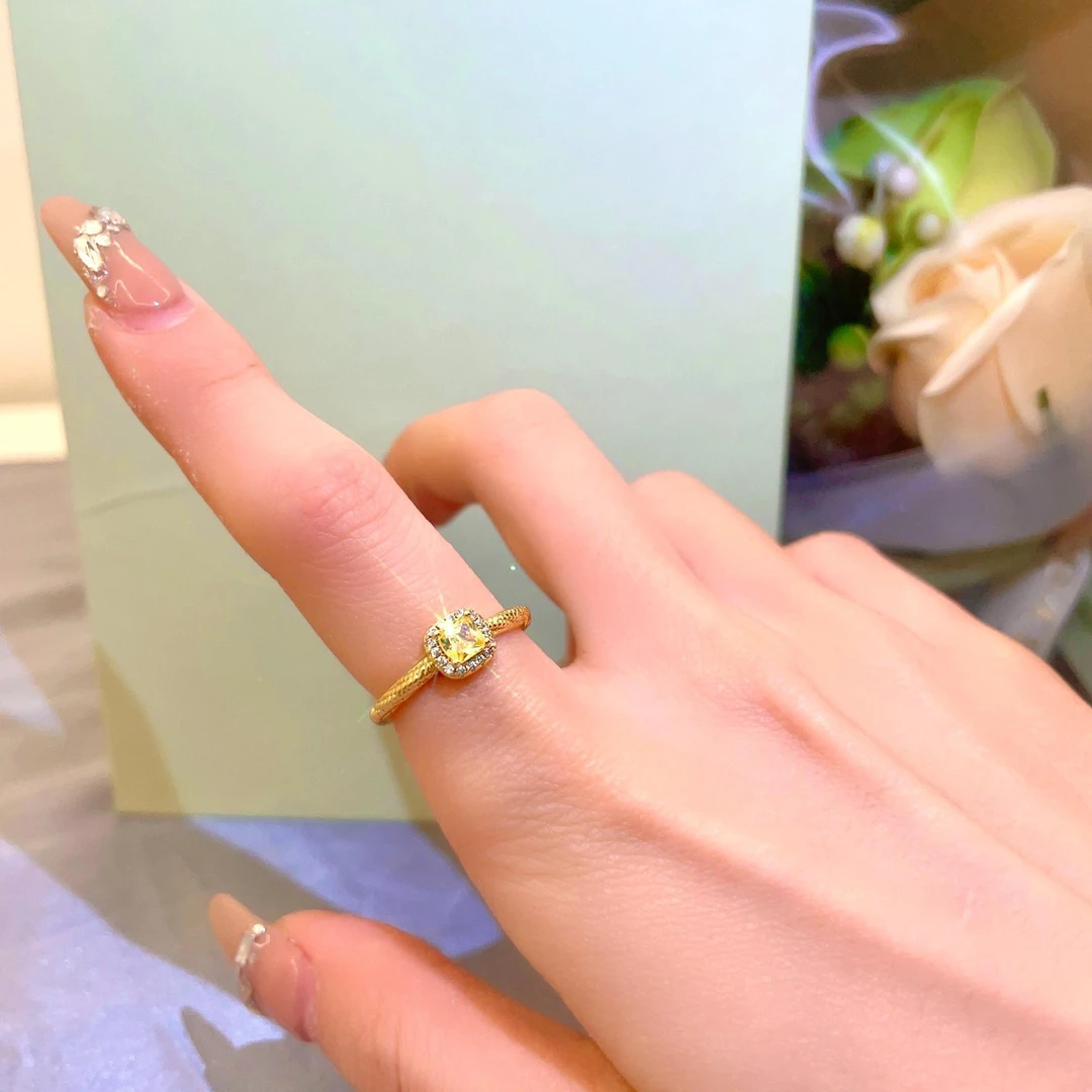 合金戒指 【小方糖戒指】时尚爆款年轻高级时尚感