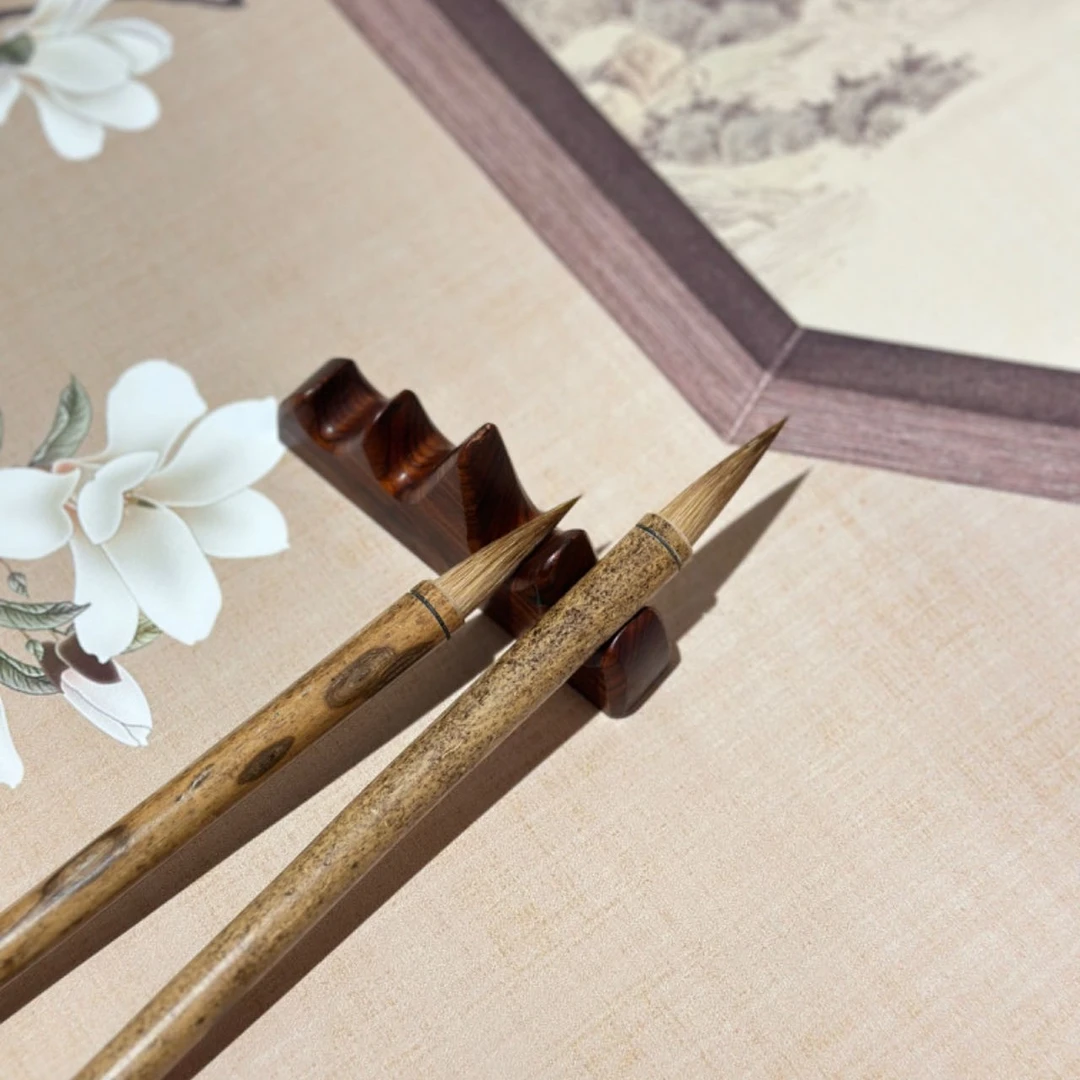 【纵横四海】螺纹香妃竹纯狼毫毛笔 中楷  欧楷颜楷隶篆行书