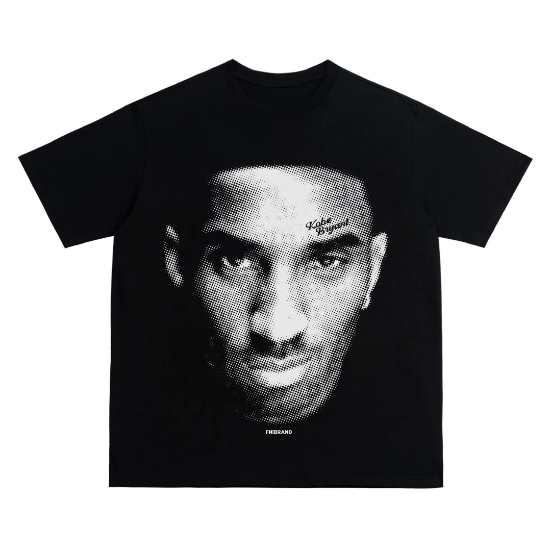 <FNIFNI>-科比波点大头-美式街头复古水洗短袖潮流行男女同款T恤