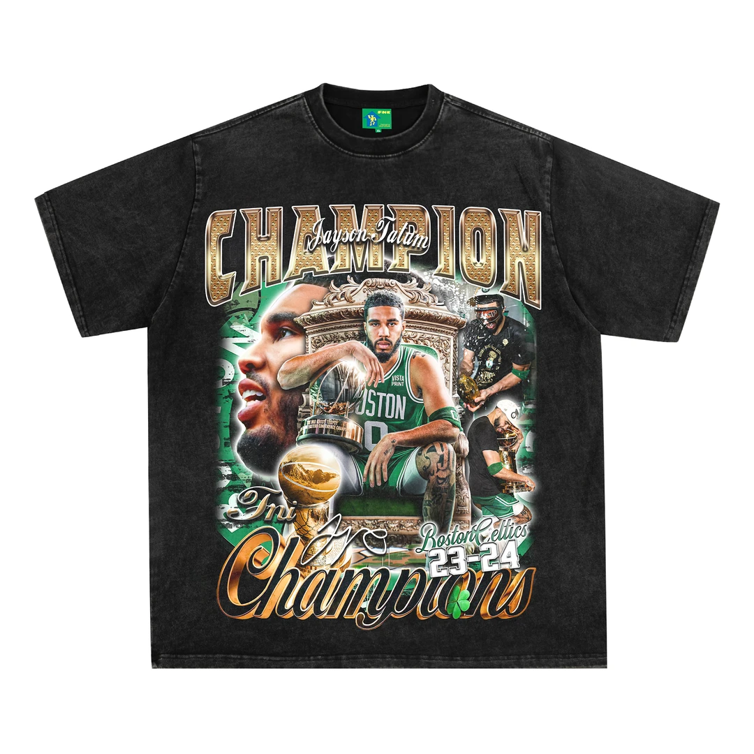 <FNIFNI>-塔图姆首冠-男女同款t恤美式纯棉夏季短袖上衣国潮新款