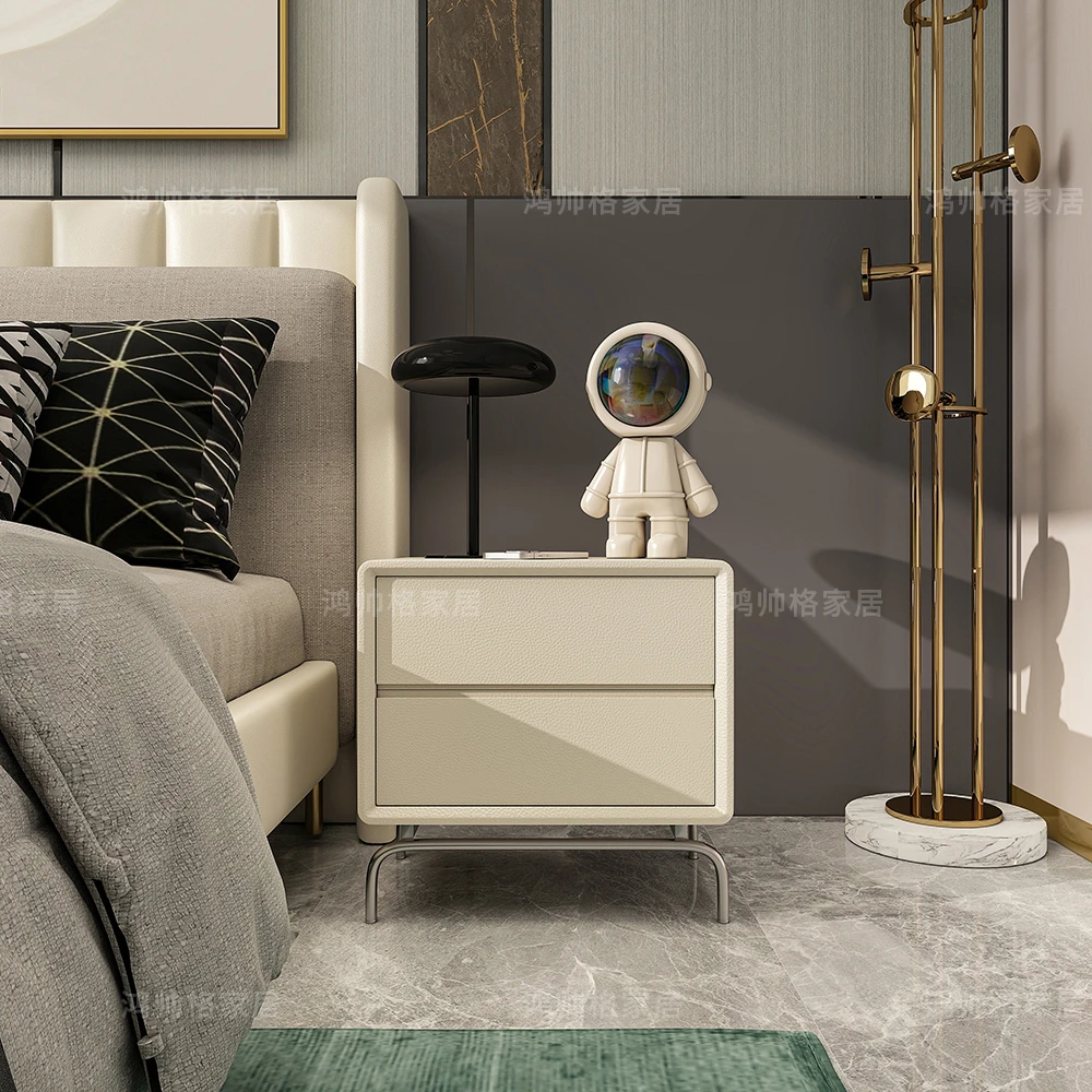 鸿帅格意式创意设计感简约实木收纳床头柜