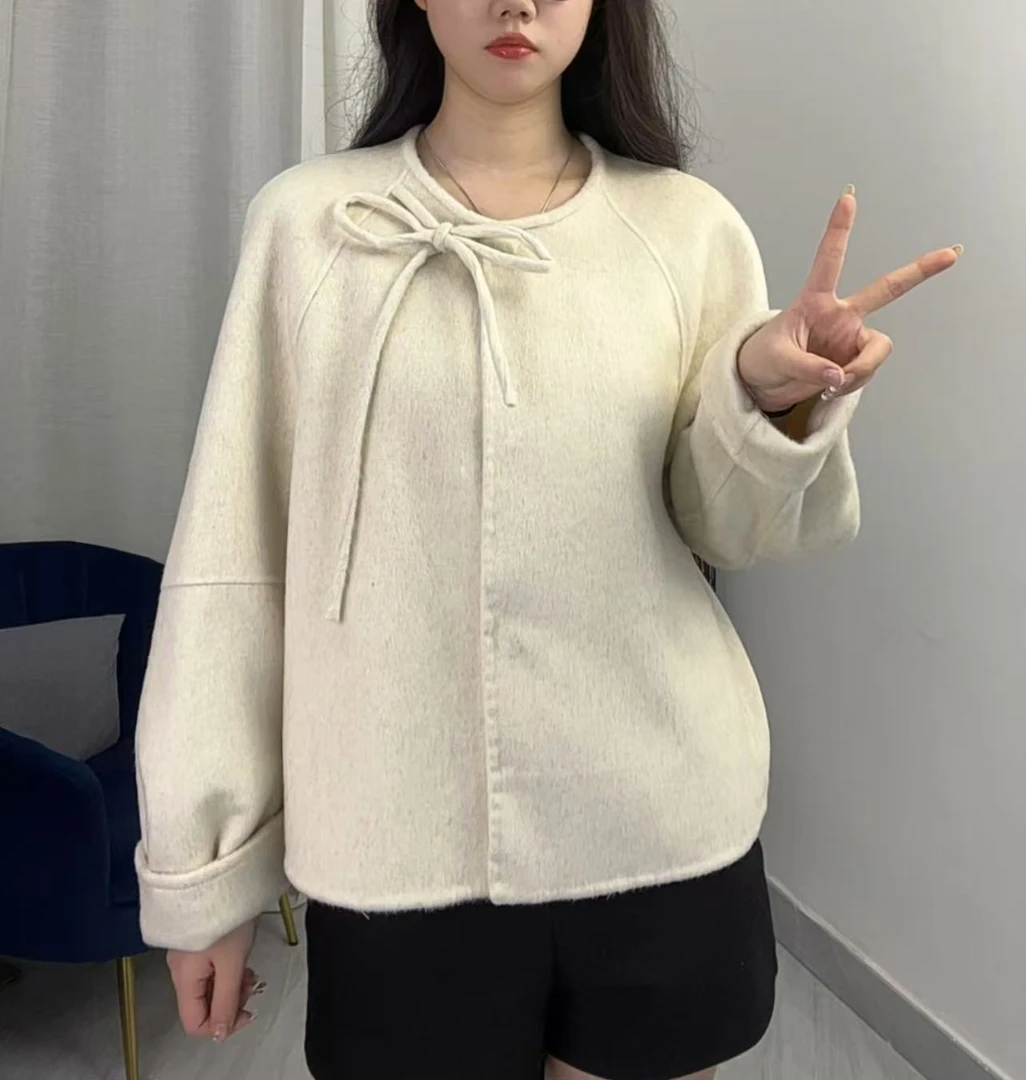 韩版腰带A6076双面秋冬季羊毛大衣轻奢简约时尚百搭短款设计师