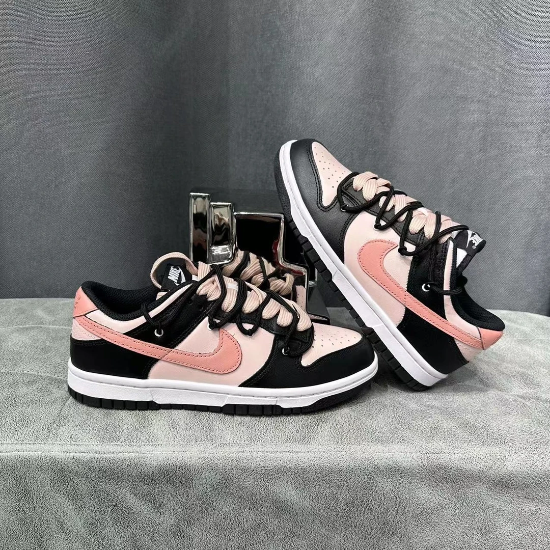 Nike耐克Dunk Low定制款树莓粉熊猫解构dunk女鞋低帮运动休闲球鞋