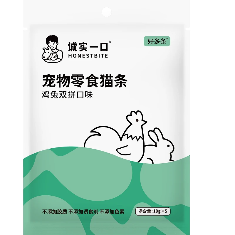 诚实一口好多条猫咪零食猫条 鸡兔双拼 10g*5