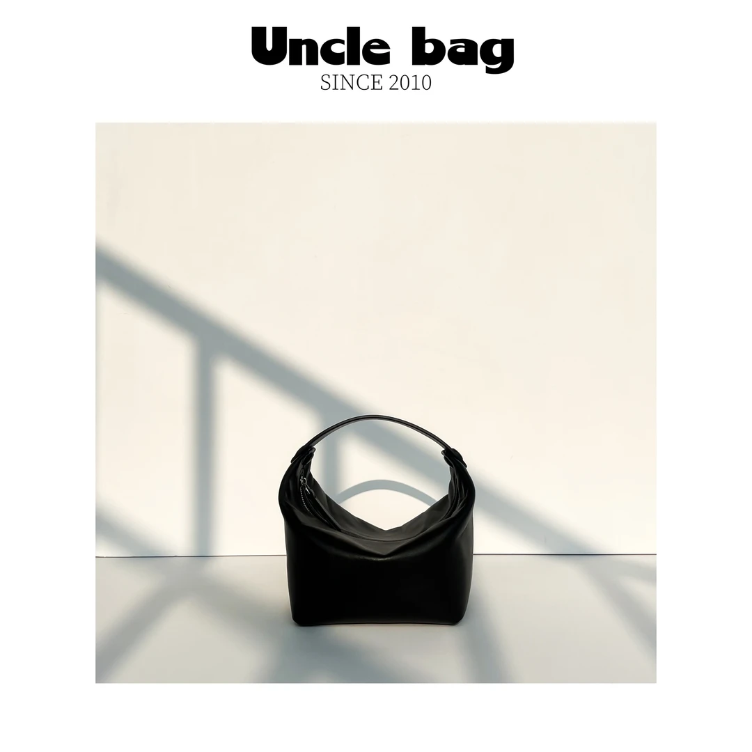 3店-TR头层牛皮小众设计高级质感饭盒包女手提极简风包包