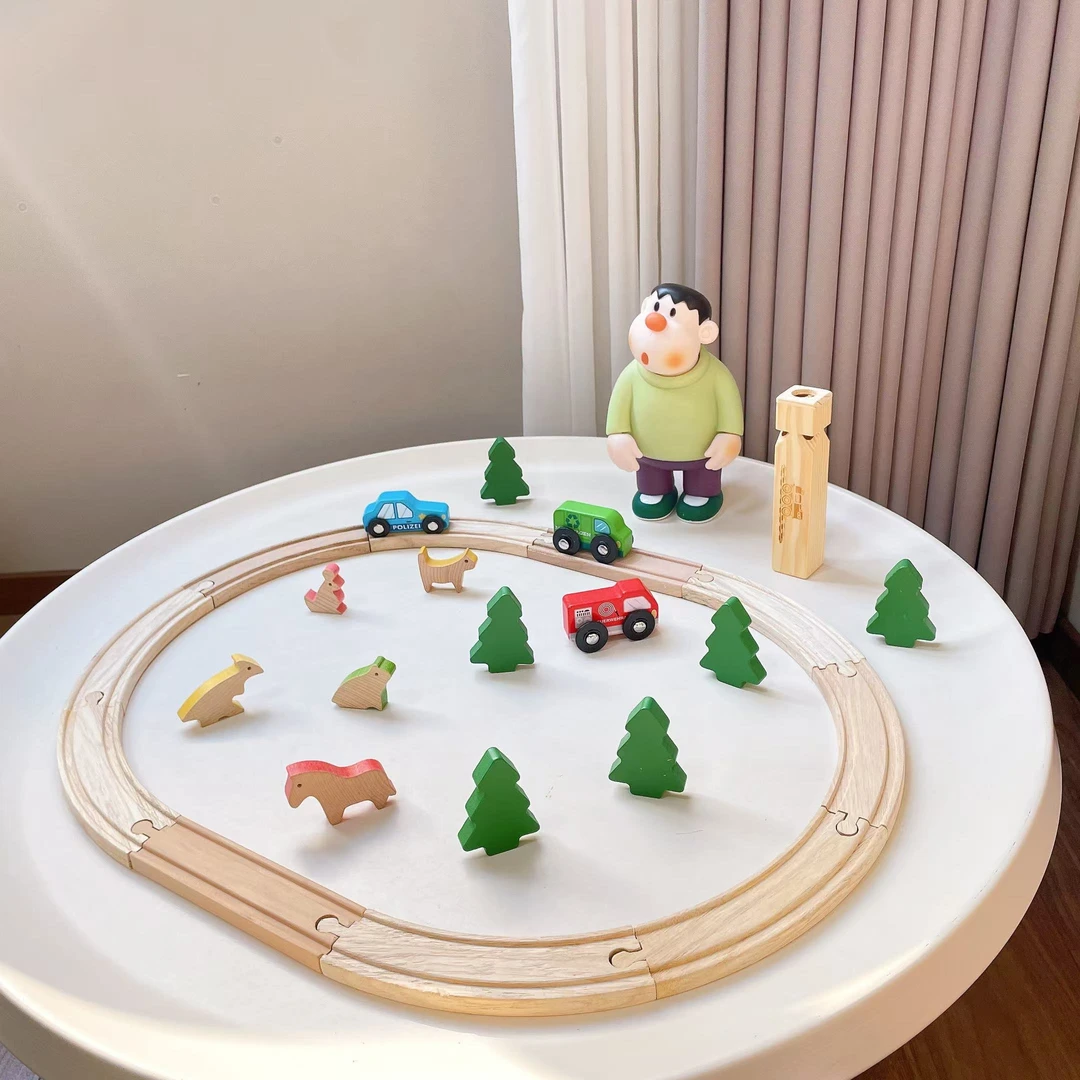 儿童木质玩具益智创意轨道带配件