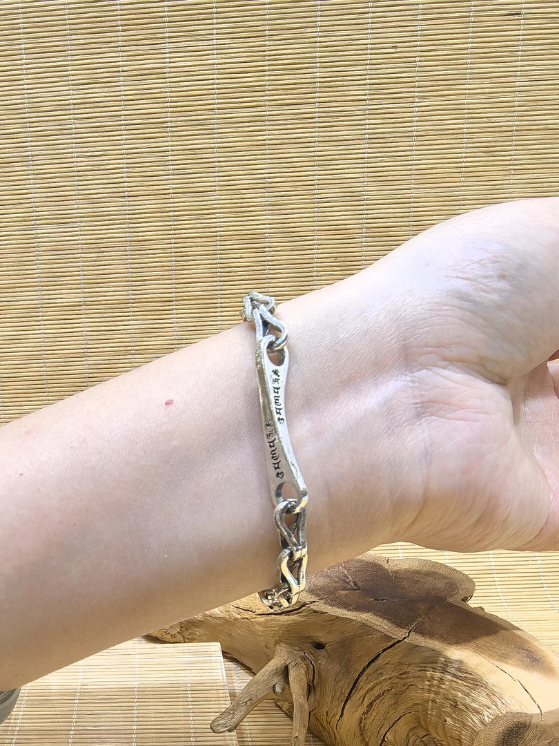 925银银制品 段银匠时尚手链s925复古做旧手链小众个性百搭简约