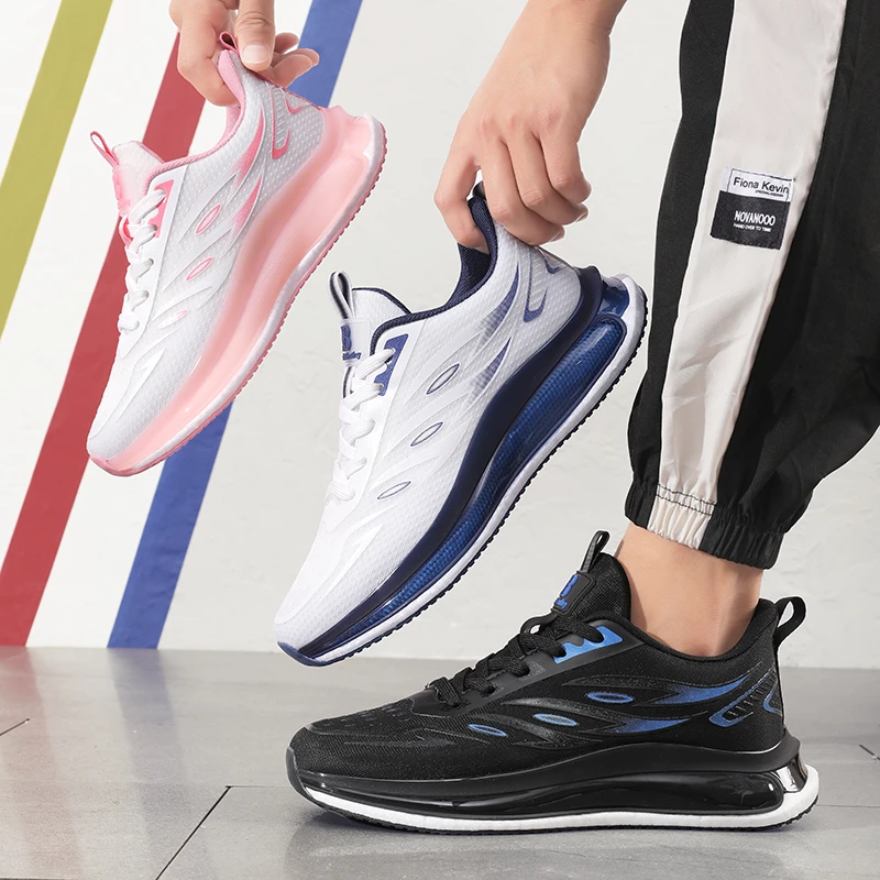 时尚男女百搭运动跑步鞋透气网面气垫舒适减震软底高弹潮鞋2637