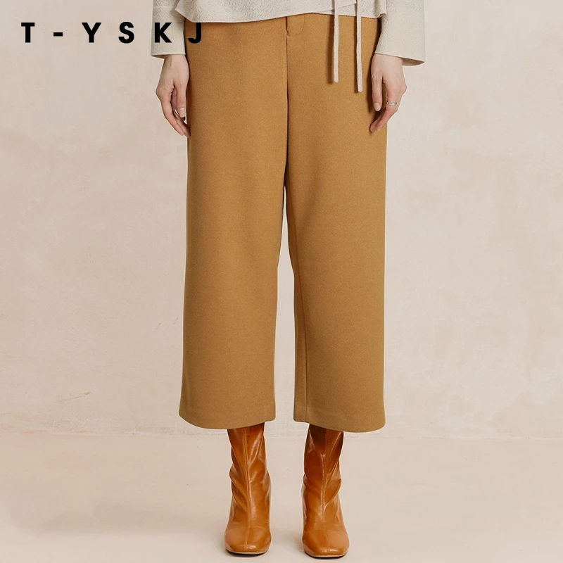 金台绣休闲裤新款冬季女士长裤宽松九分直筒裤子宽松显瘦通勤