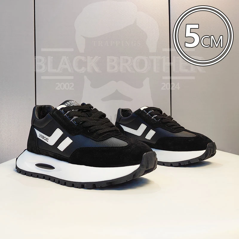 5cm秋冬新款厚底男士休闲鞋软底运动鞋子男款不臭脚不闷脚男鞋