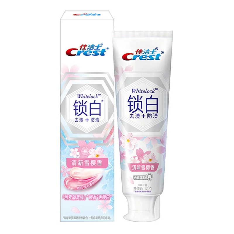 佳洁士樱花锁白美白牙膏120g/支