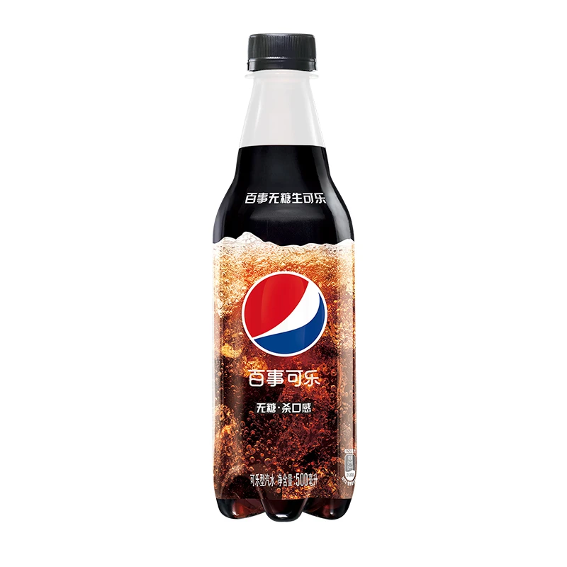 百事可乐无糖生可乐型汽水 500ml/瓶