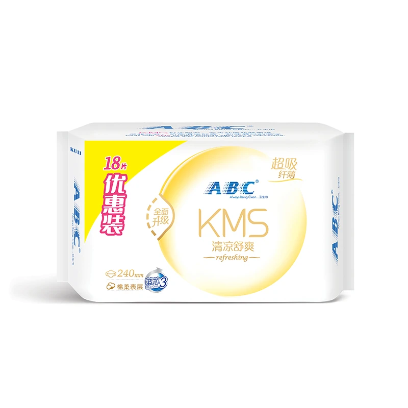 ABC纤薄日用棉柔优惠装240mm 18片/包 姨妈巾