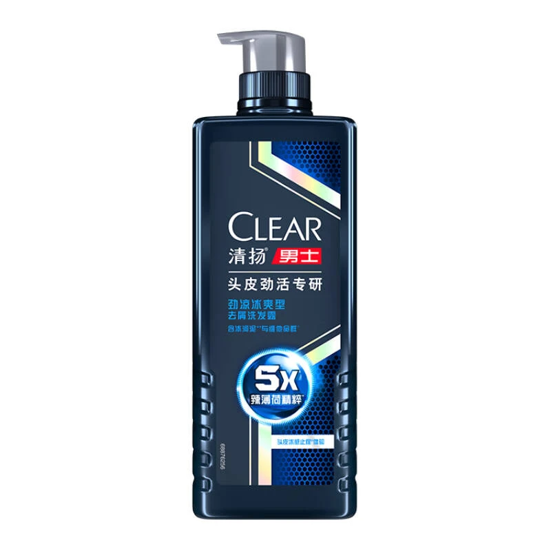 清扬男士劲凉冰爽头皮劲活去屑洗发露 650g