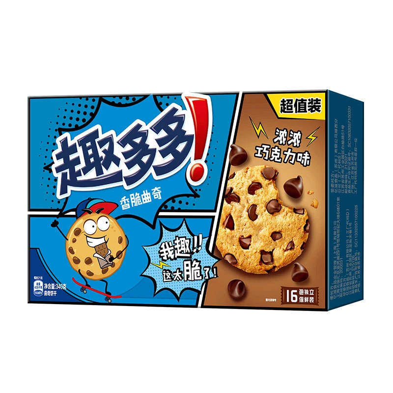 趣多多香脆曲奇饼干浓浓巧克力味 340g