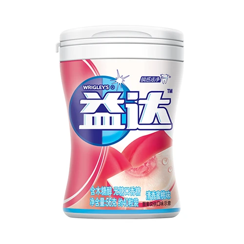 益达清香蜜桃味木糖醇无糖口香糖 56g
