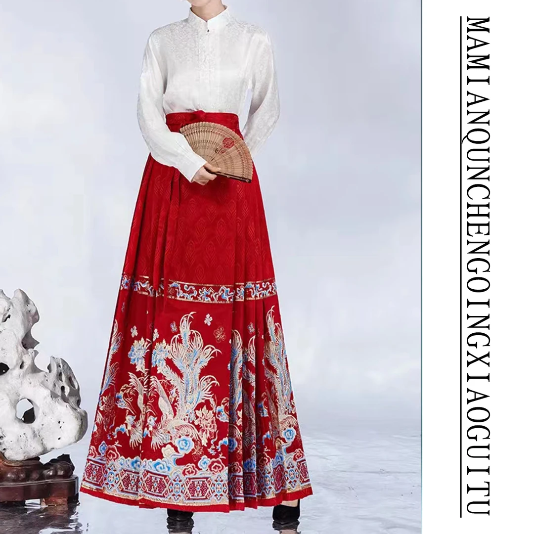 【SY005凤舞九天】女士马面裙半身裙汉服显瘦中高腰国风长裙