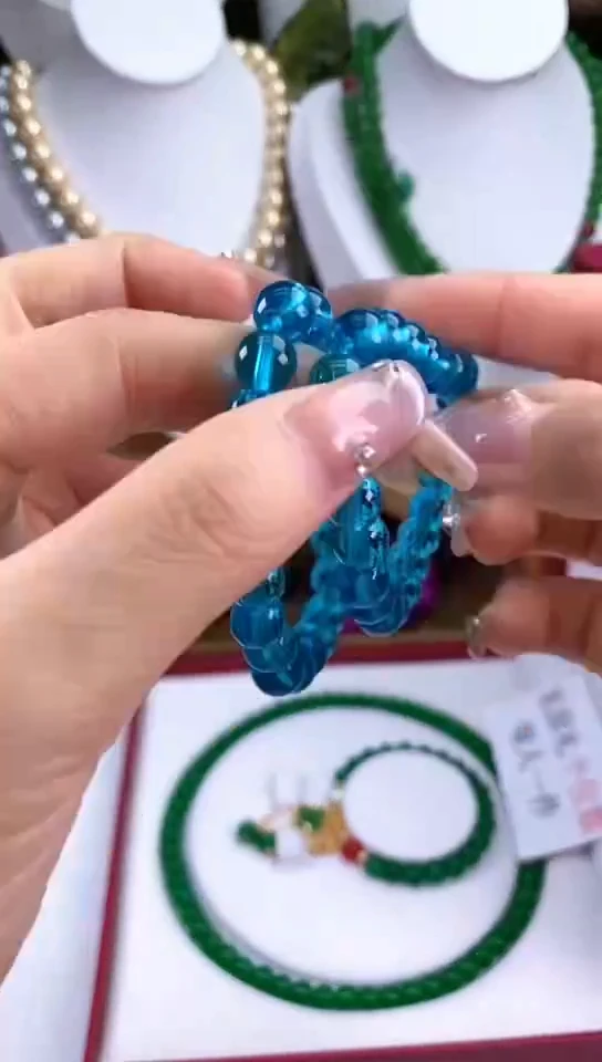 【闪购商品】石英质玉手镯合金蓝水水