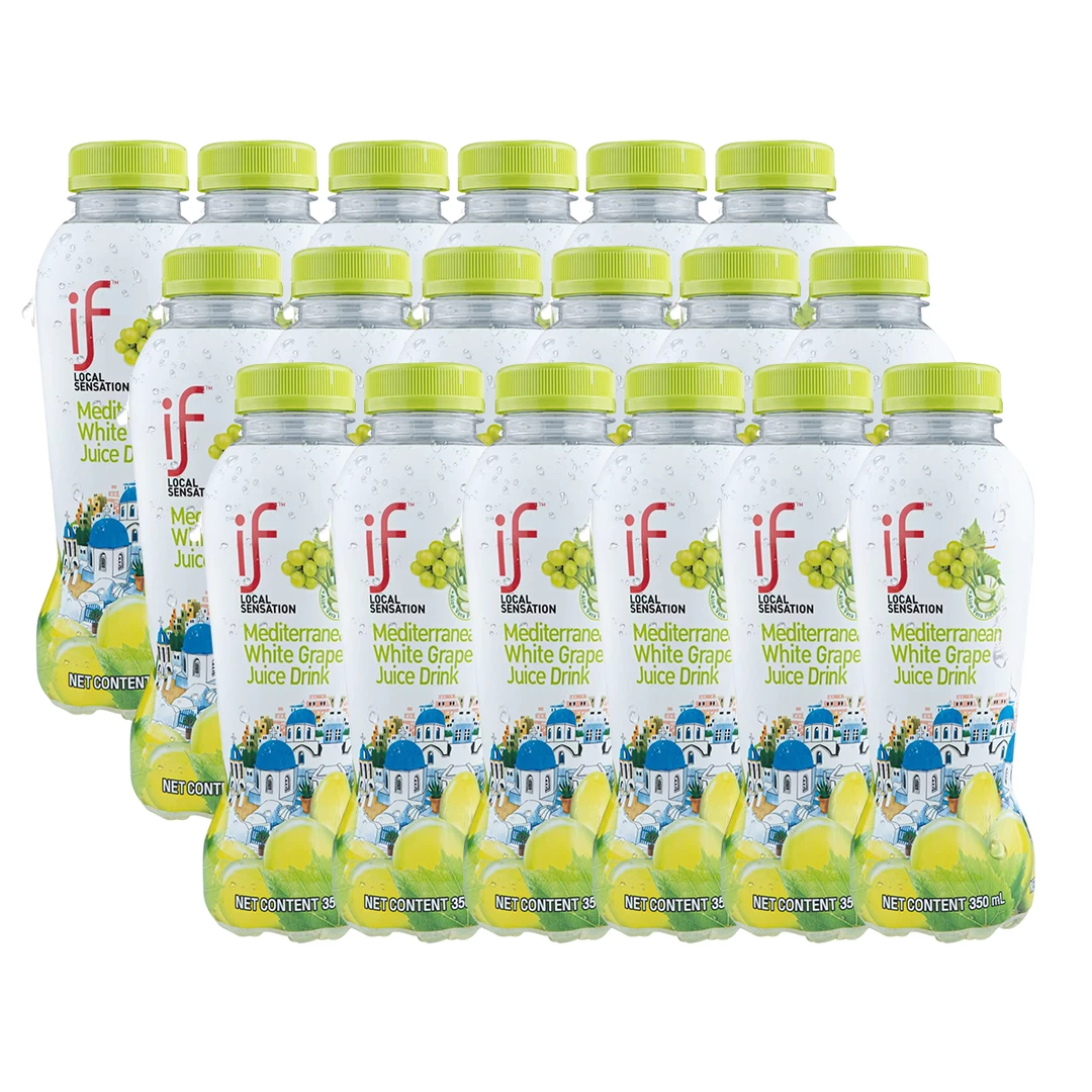 泰国进口IF白葡萄汁含有芦荟果肉果味饮料夏日饮品350ml*24瓶