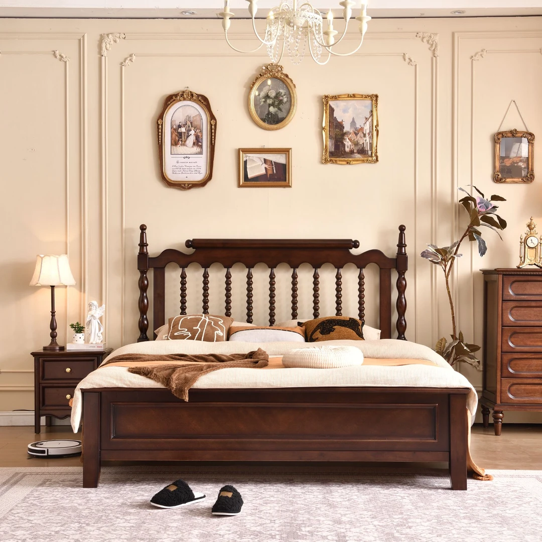 中古风.8米大床卧室温莎床美式婚床主卧室成套公主床床主卧大床