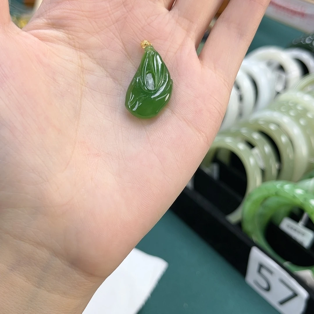 和田玉颈饰18K金镶嵌147号