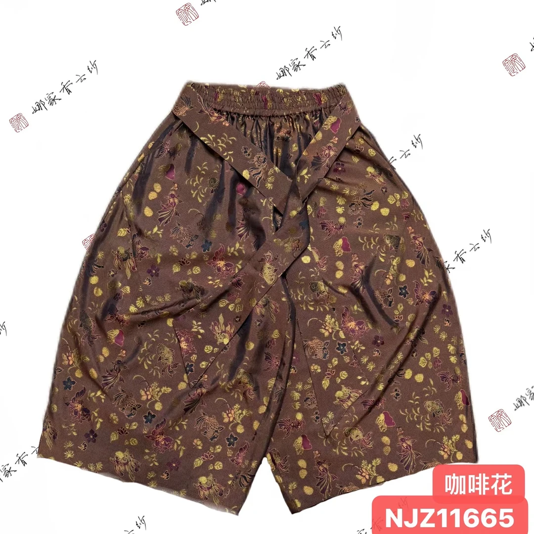 娜家国风花萝系带阔腿裤NJZ(11665)百搭重工宽松